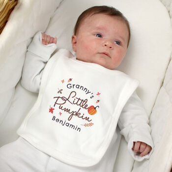 Personalised Little Pumpkin Halloween Bib, 3 of 4