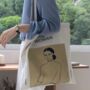 Women's White Canvas Extra Large Tote Bag, thumbnail 1 of 7