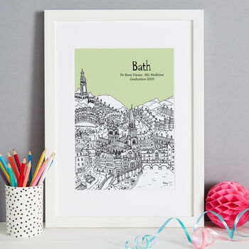 Personalised Bath Graduation Gift Print, 4 of 8