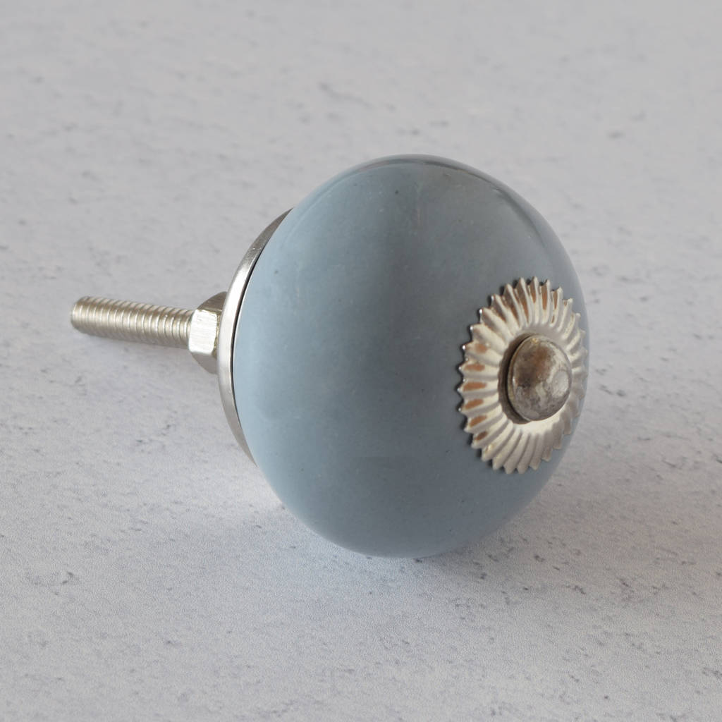 grey ceramic cupboard knob by pushka home