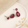 Sterling Silver Natural Ruby Teardrop And Round Stud Earrings – 13mm, thumbnail 1 of 11