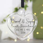 First Married Christmas Glass Bauble Keepsake, thumbnail 3 of 12