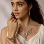 Sterling Silver Necklace With Green Amethyst And Pearl, thumbnail 4 of 6