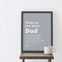 Personalised Things I Love About Dad Grey Bold Print, thumbnail 2 of 3