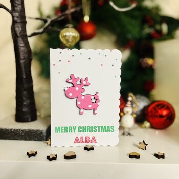 Christmas Card For Granddaughter Daughter Sister Niece Reindeer, 6 of 7