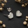 Sterling Silver Mother Of Pearl Heart Stud Earrings, thumbnail 1 of 12