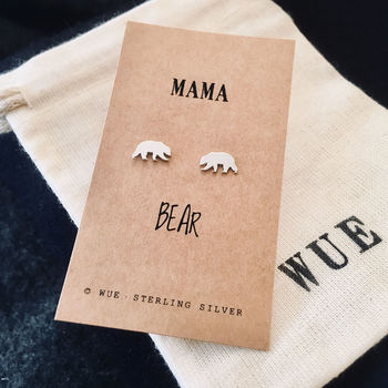 Silver Bear Earrings. Mama Bear, 3 of 3