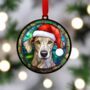 Greyhound In Santa Hat Suncatcher Decoration, thumbnail 4 of 6