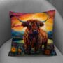 Highland Cow Hand Made Poly Linen Cushions, thumbnail 8 of 9