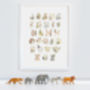 Kid's Pastel Safari Jungle Animal Alphabet Poster Print, thumbnail 2 of 10
