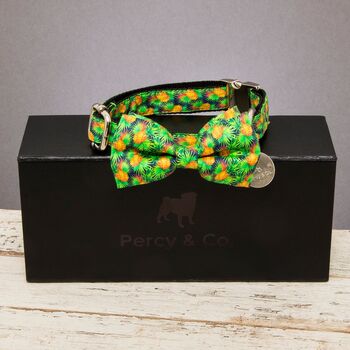 The Alderley Green Botanical Dog Collar Bow Tie, 3 of 6