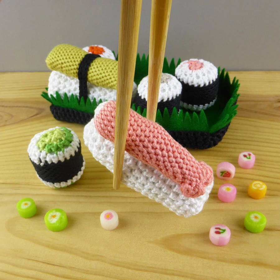 Crocheted Sushi Set Japanese Play Food By P