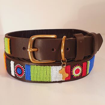 Leather And Beaded Dog Collar, 9 of 12