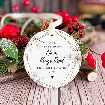 Our First Home Ceramic Ornament Gift For Couple, 3 of 7