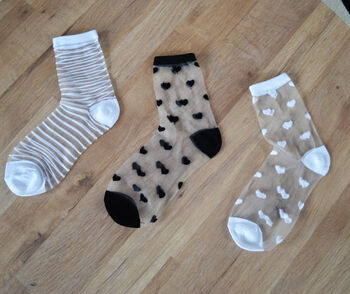 Bride's Personalised Sheer White Socks, 3 of 4