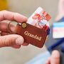 Personalised Leather Keyring For Grandad With Four Metal Photo Cards With Hot Stamped Initials, Name Or Date, thumbnail 1 of 8