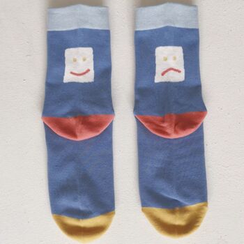 Funny Block Colour Quarter Length Cotton Socks, 2 of 5