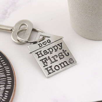 Couples Housewarming Gift Happy First Home Keyring, 10 of 12