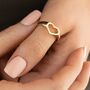 Open Heart Ring, Sterling Silver Or Gold Plated, thumbnail 1 of 8