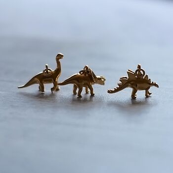 Gold Plated Dinosaur Charm Necklace, 3 of 11