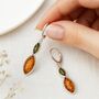 Sterling Silver Mixed Baltic Amber Drop Earrings, thumbnail 3 of 5