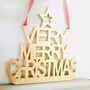 Large Gold Merry Christmas Hanging Sign, thumbnail 5 of 5