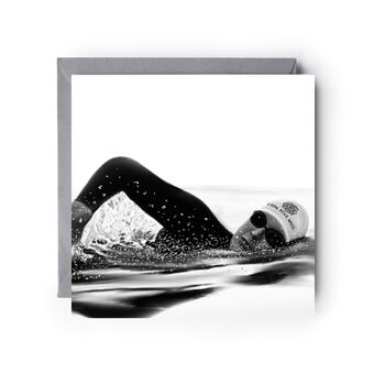 Swimming – Hand Drawn Sport Greeting Card Illustration, 2 of 6
