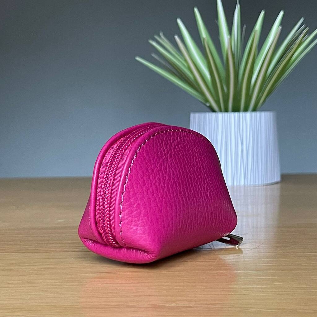 Leather Coin Purse In Candy Pink By Nest Gifts