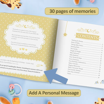 Baby Memory And Milestone Book Personalised, 3 of 12
