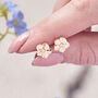 Forget Me Not Gold Vermeil Stud Earrings, thumbnail 5 of 9