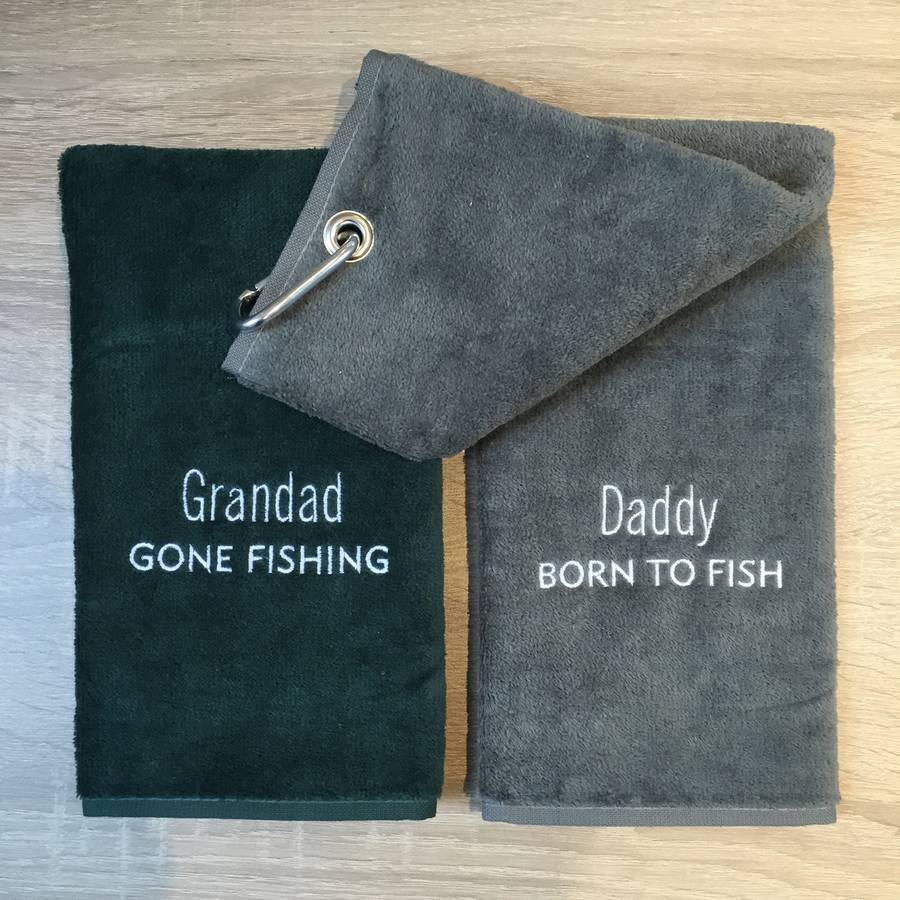 Personalised Fishing Towel By Big Stitch