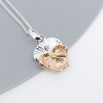 Personalised Sterling Silver February Violet Birth Flower Necklace, 3 of 10