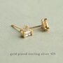 Gold Sterling Silver Art Deco Pyramid Stud Earrings, thumbnail 2 of 5