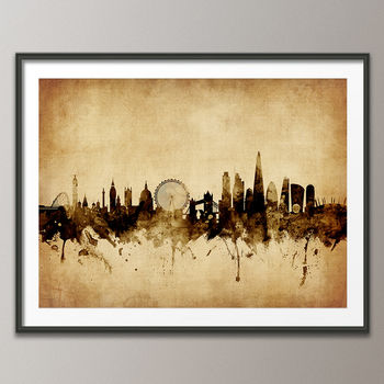 London Skyline Cityscape Vintage Art Print, 3 of 5