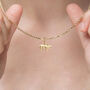 Tiny Piglet Necklace In 18ct Gold Plated Silver, thumbnail 3 of 11