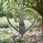 Personalised Dog Silhouette Steel Heart, thumbnail 3 of 4