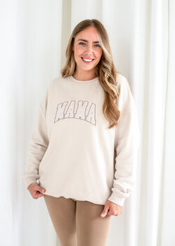 Ladies' Varsity Style Embroidered Mama Sweatshirt Jumper, 3 of 12