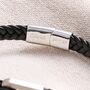 Personalised Clasp Hook Leather Bracelet In Black, thumbnail 3 of 7