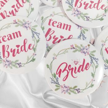 Bride And Team Bride Badges – Floral Hen Party Or Wedding Accessories, 4 of 4