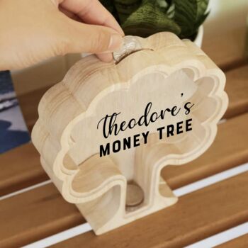 Personalised Wooden Money Tree Coin Bank, 2 of 4