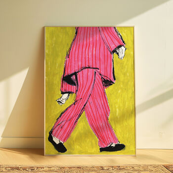 Pink Pyjama Illustrated Fashion Print, 2 of 5