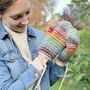Hand Knitted Personalised Rainbow Mittens, thumbnail 1 of 2