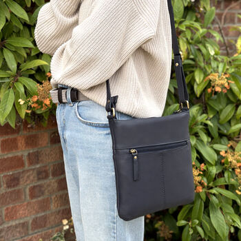 Genuine Leather Navy Handbag, Shoulder Bag, Cross Body Bag, 2 of 2