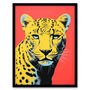 Vibrant Cheetah On Coral Bold Animal Wall Art Print, thumbnail 5 of 6