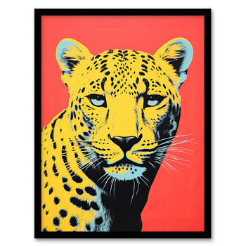 Vibrant Cheetah On Coral Bold Animal Wall Art Print, 5 of 6