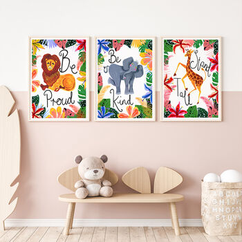 Safari Animal Nursery Print Set Of Six, 5 of 12