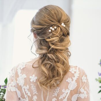 Set Of Large Pearl Bridal Hair Pins, 2 of 4