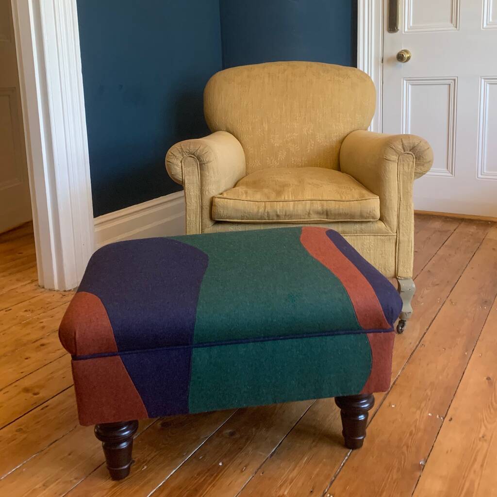 Bespoke Fabric Colour Block Footstool, 1 of 12