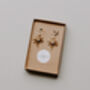 Gold Celestial Charm And Quartz Bridal Hoop Earrings, thumbnail 7 of 7