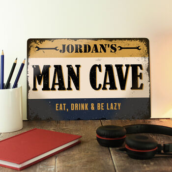 Personalised Garage Shed Man Metal Sign For Him, 3 of 5